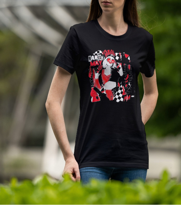 Mariah May All Elite Wrestling Checkerboard Red And Black T-Shirt