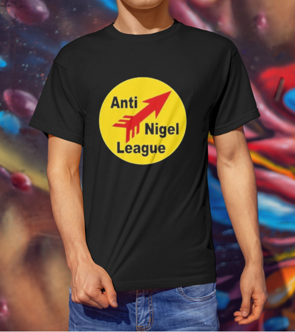 Anti Nigel League Red Arrow Emblem Yellow Circle T-Shirt