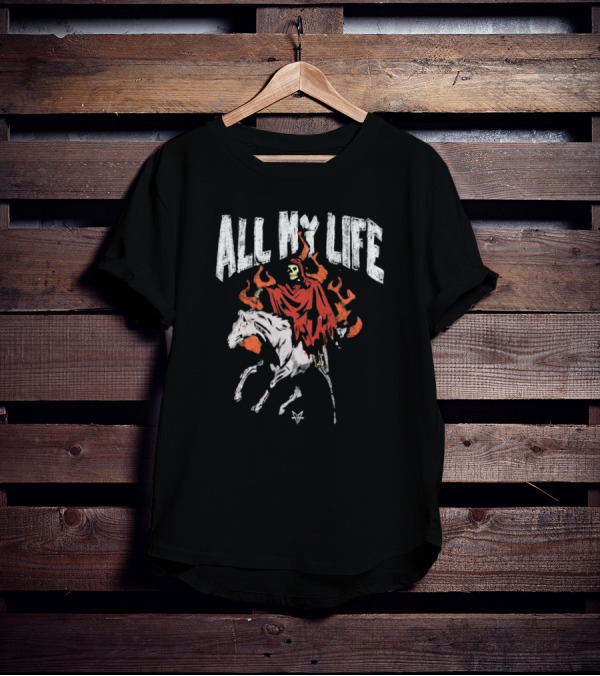 All My Life Reaper On Fiery Horse T-Shirt