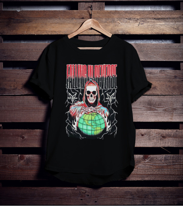 Falling In Reverse Skull Hood Globe T-Shirt