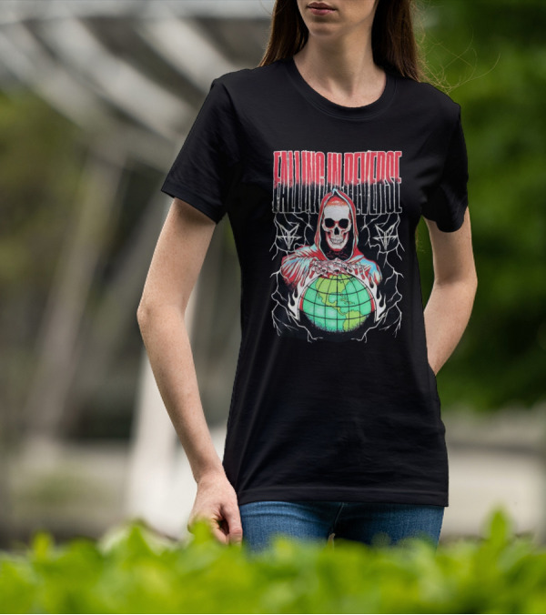 Falling In Reverse Skull Hood Globe T-Shirt