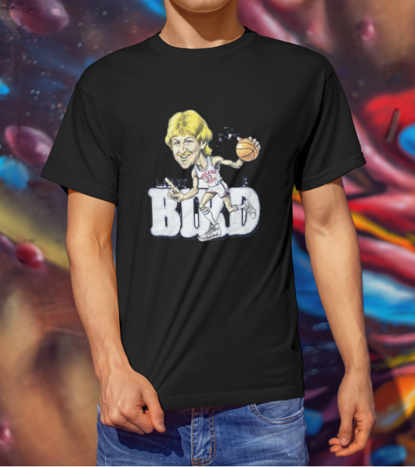 Larry Bird Indiana State Basketball Caricature Signature T-Shirt