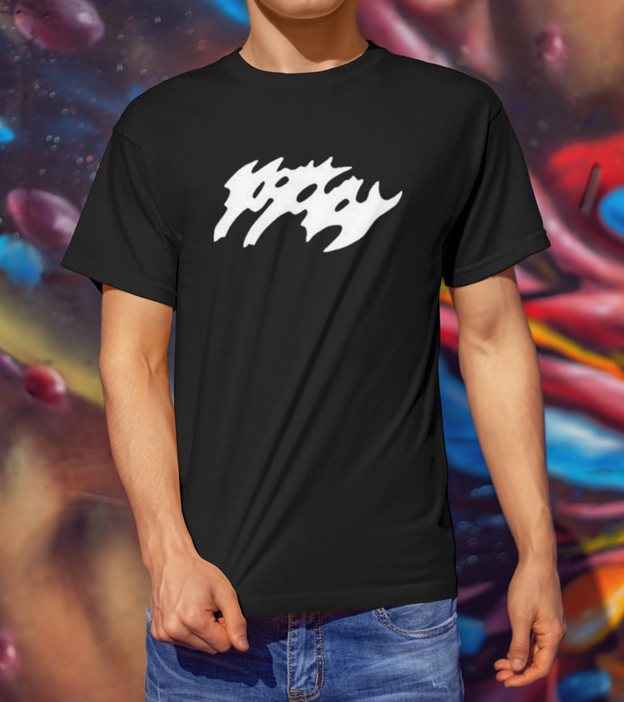Poppy Updates Distorted Text T-Shirt