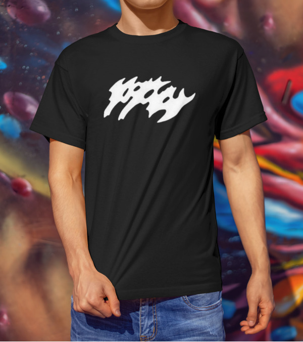 Poppy Updates Distorted Text T-Shirt