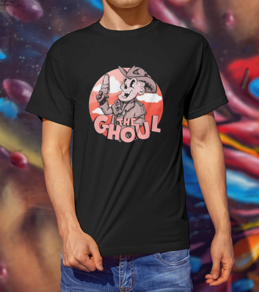 The Ghoul Rubber Hose Style Cowboy Character With Gun In Hand T-Shirt