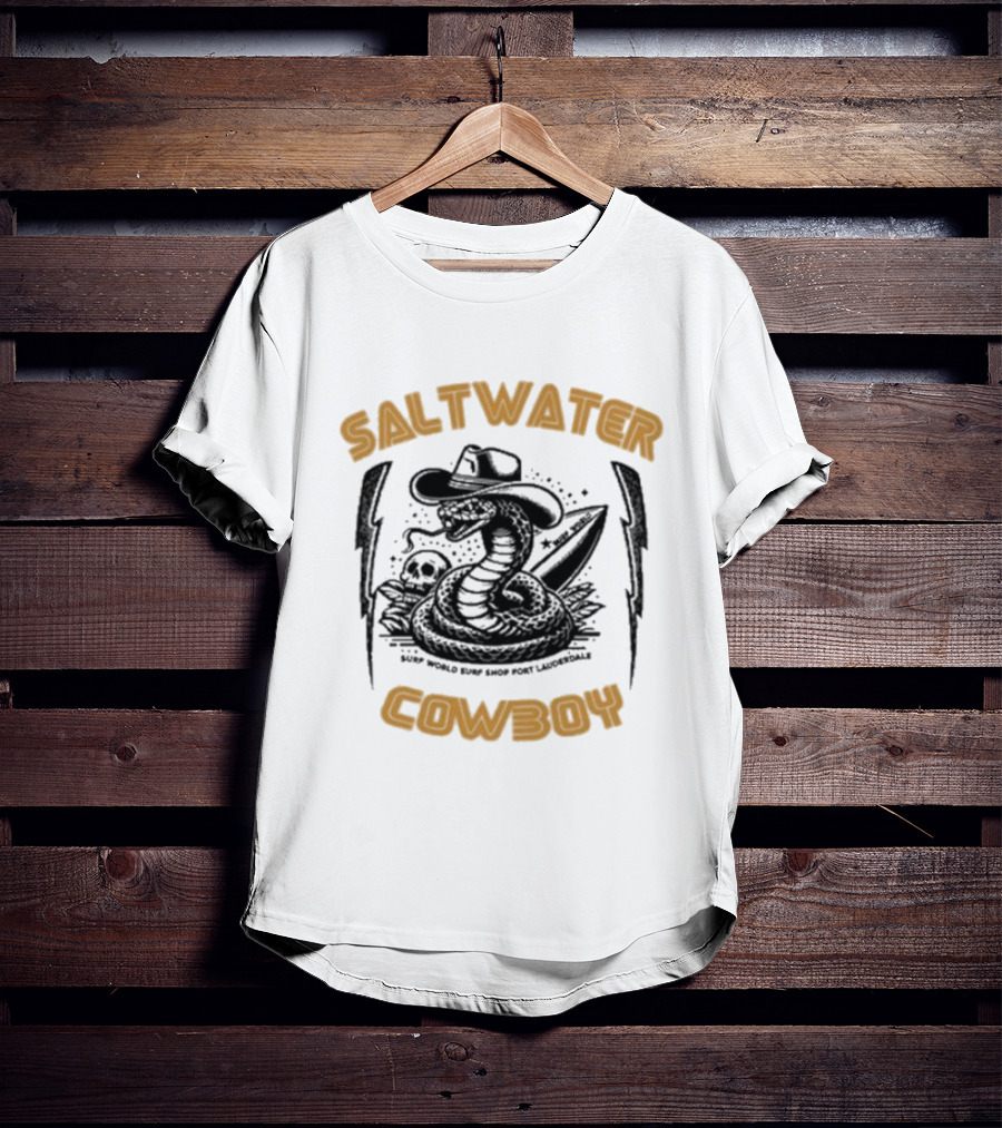 Saltwater Cowboy Surf World Surf Shop Fort Lauderdale T-Shirt