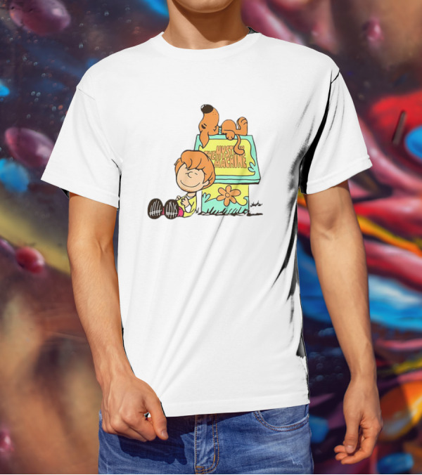 Scooby Doo And Shaggy Rogers Snoopy Style Mystery Machine T-Shirt