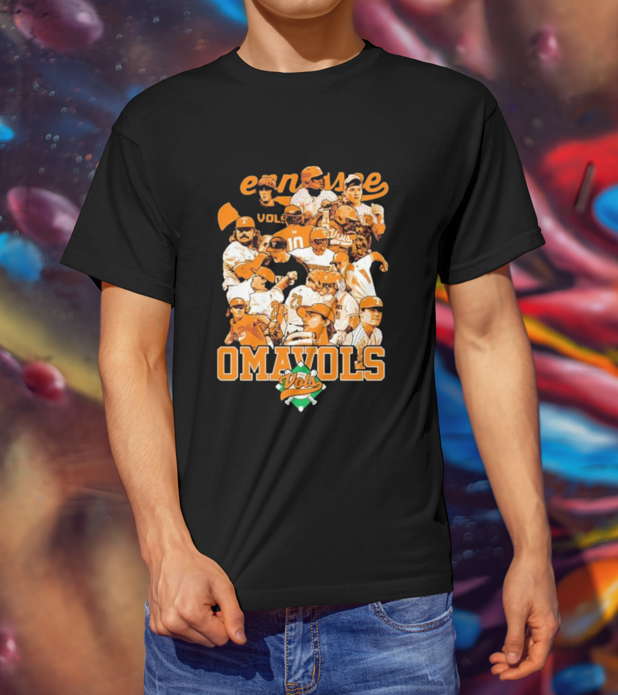 Tennessee Volunteers Omavols Baseball Players Collage T-Shirt