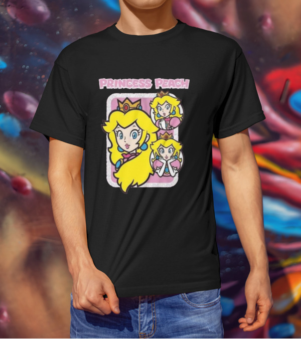 Princess Peach Glitter Super Mario T-Shirt