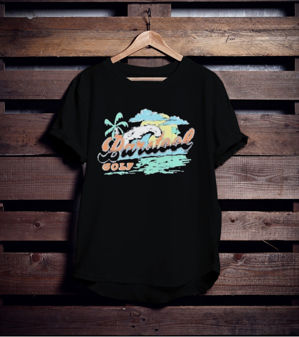 Golf Beach Wave Palm Tree Ocean Sunset T-Shirt