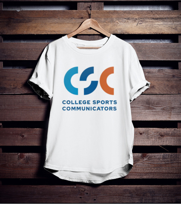 CSC College Sports Communicators Blue Orange T-Shirt