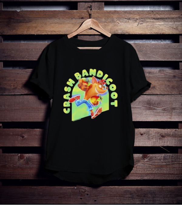 Crash Bandicoot Iconic Character Action Pose Rumble T-Shirt