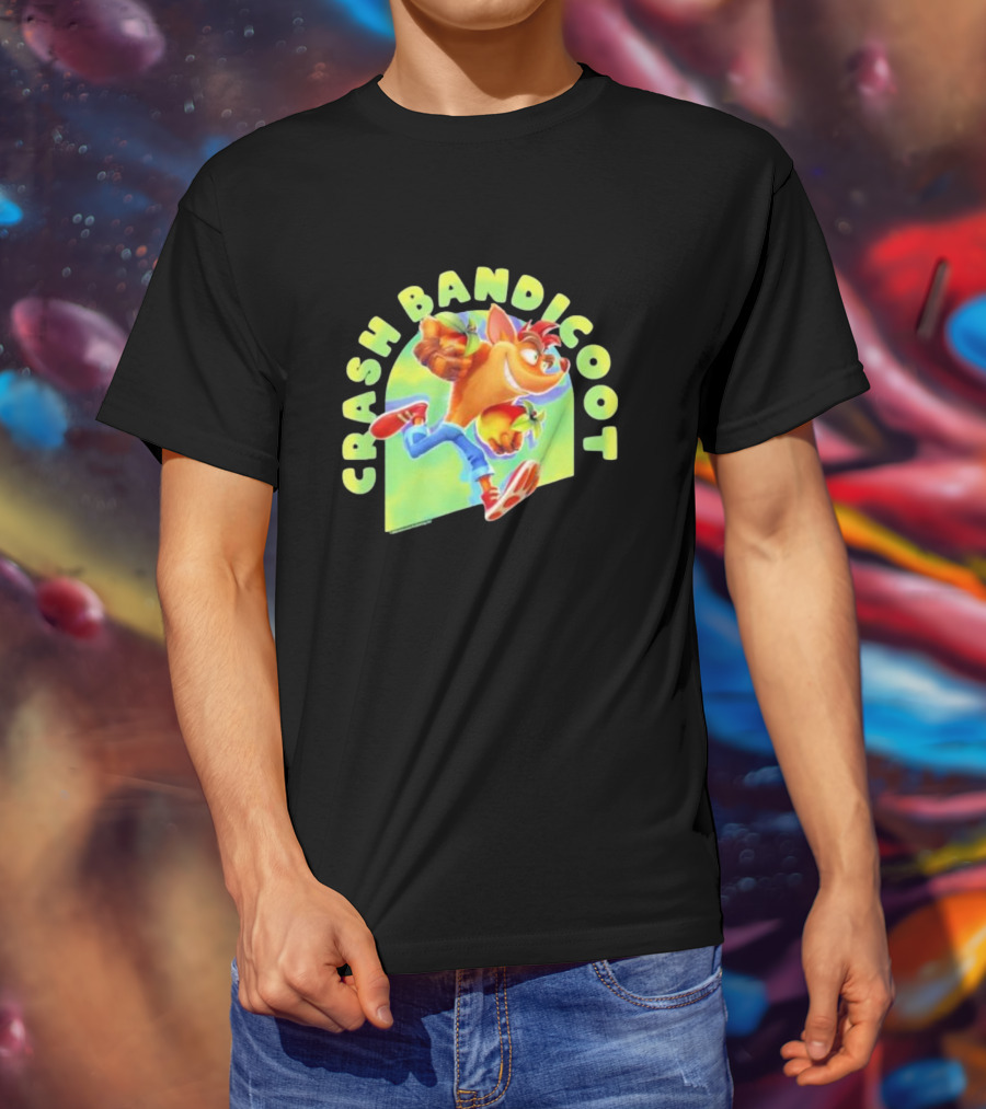 Crash Bandicoot Iconic Character Action Pose Rumble T-Shirt