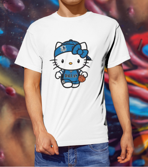 Dallas Mavericks Hello Kitty Basketball Team Spirit T-Shirt