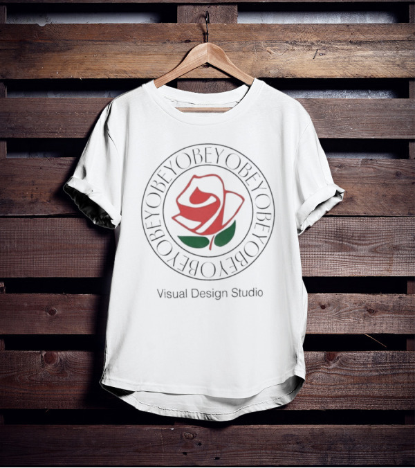 OBEY Red Rose Visual Design Studio T-Shirt
