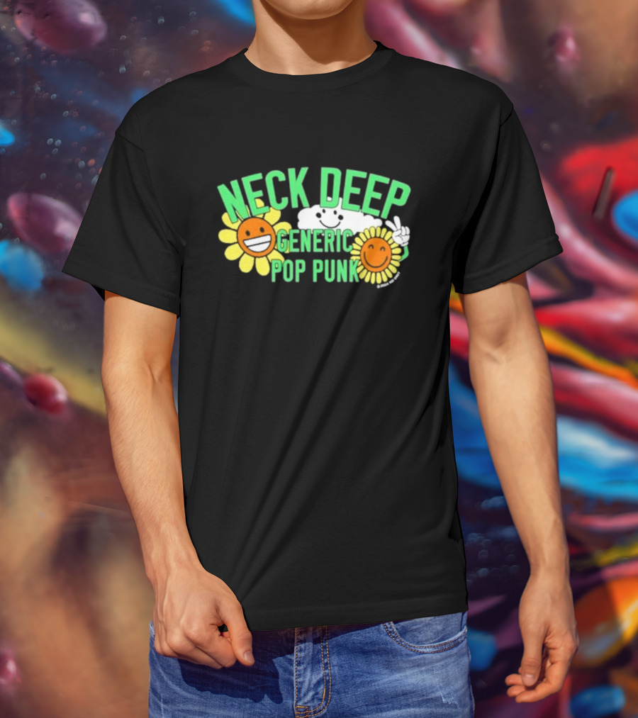 Neck Deep Generic Pop Punk Smile Floral T-Shirt