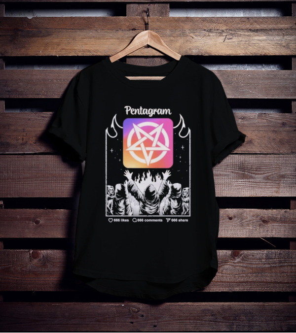 Pentagram Vol 2 666 Likes 666 Comments 666 Share Hoodie Circle Icon Ritual T-Shirt