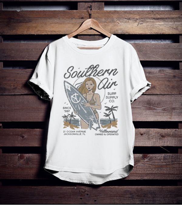 Southern Air Surf Supply Co Yellowcard Band 21 Ocean Avenue Jacksonville FL Since 1997 T-Shirt