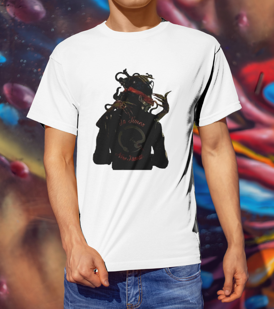 QOTSA In Times New Roman Blindfolded Figure With Entangled Hands T-Shirt