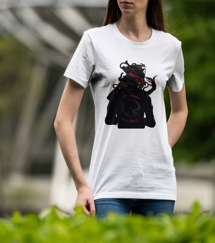 QOTSA In Times New Roman Blindfolded Figure With Entangled Hands T-Shirt