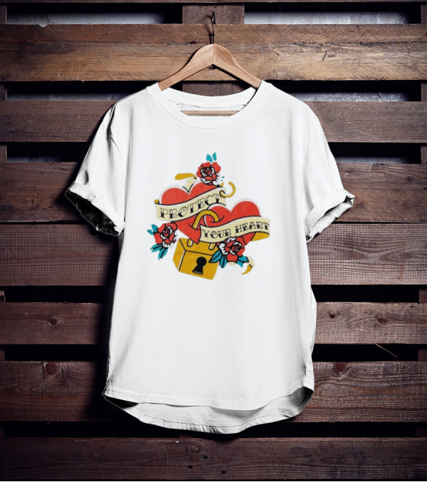 Protect Your Heart Tattoo Roses Lock And Key Xplr T-Shirt