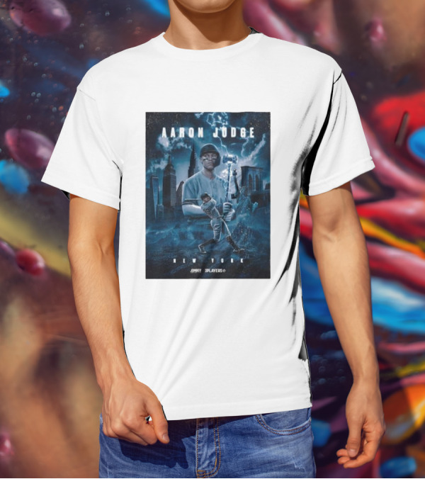 Aaron Judge New York Cityscape Thunderstorm Baseball Power Display T-Shirt