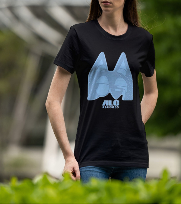 ALC Records Store Blue Cartoon Face Seasons Change T-Shirt