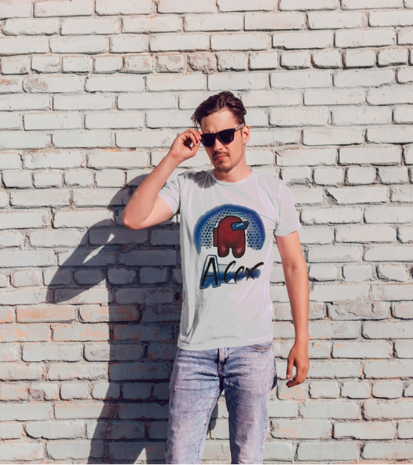 Alex Among Us Red Blue Honeycomb T-Shirt
