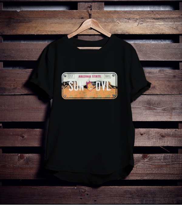 Arizona State Sun Devils Est 1885 License Plate T-Shirt