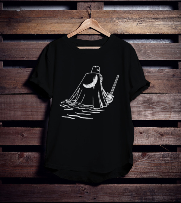 Kang Krule Moonlit Warrior Cape And Sword T-Shirt
