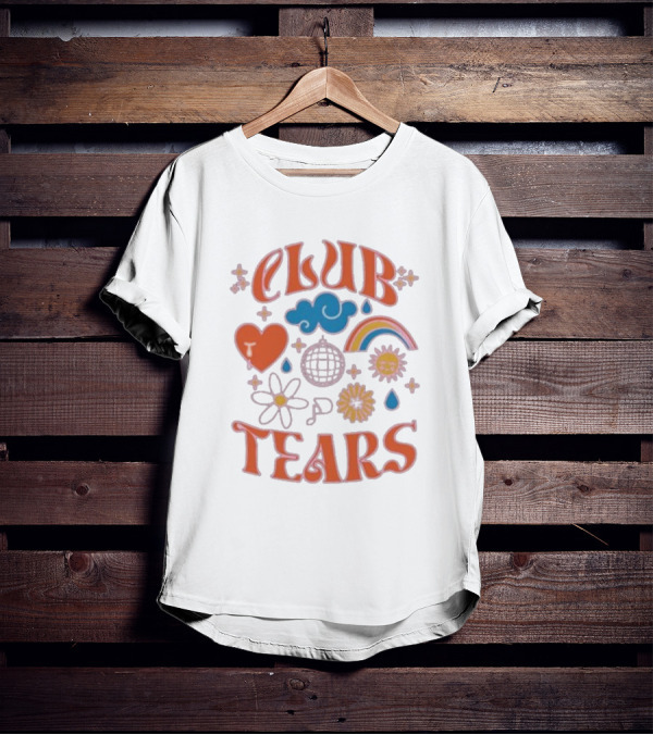 Little Mix Club Tears Rainbow Disco Heart Flowers T-Shirt