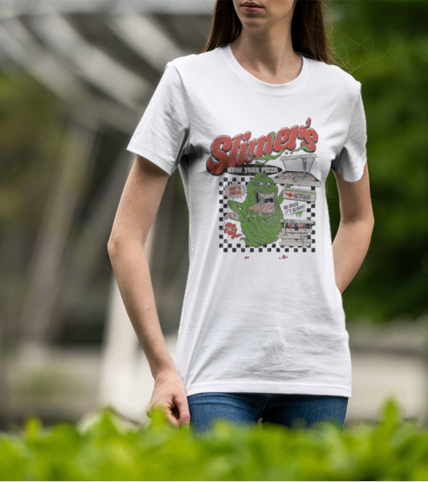 Slimer's New York Pizza Hot Fresh Delivery So Good It's Scary T-Shirt