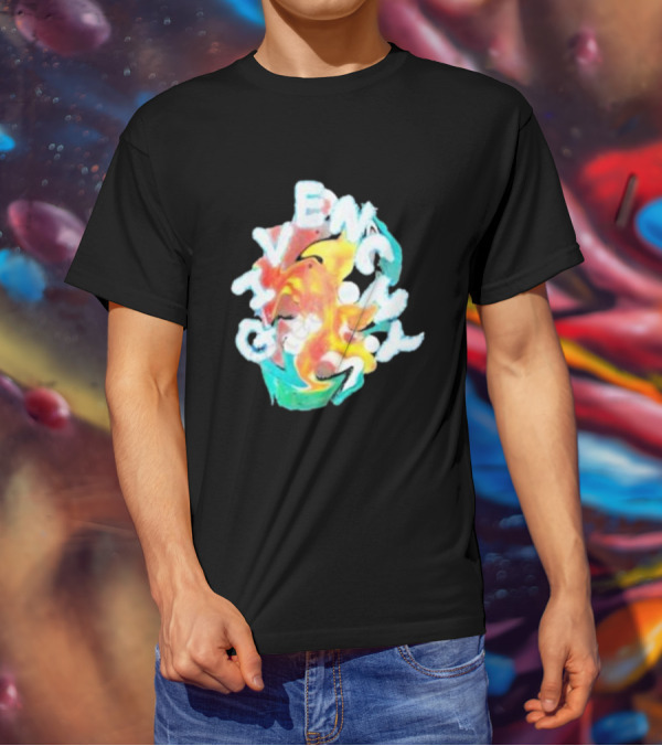 Louis Tomlinson Givenchy Psychedelic Oversized Top Colorful Swirl Text T-Shirt