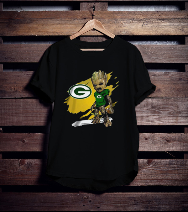 Baby Groot Green Bay Packers Football Fan T-Shirt
