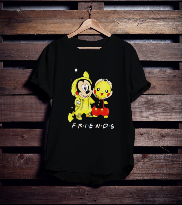 Baby Mickey Mouse And Pikachu Friends Christmas T-Shirt