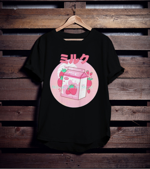 Strawberry Pink Milk Carton 90s ミルク Online Store T-Shirt