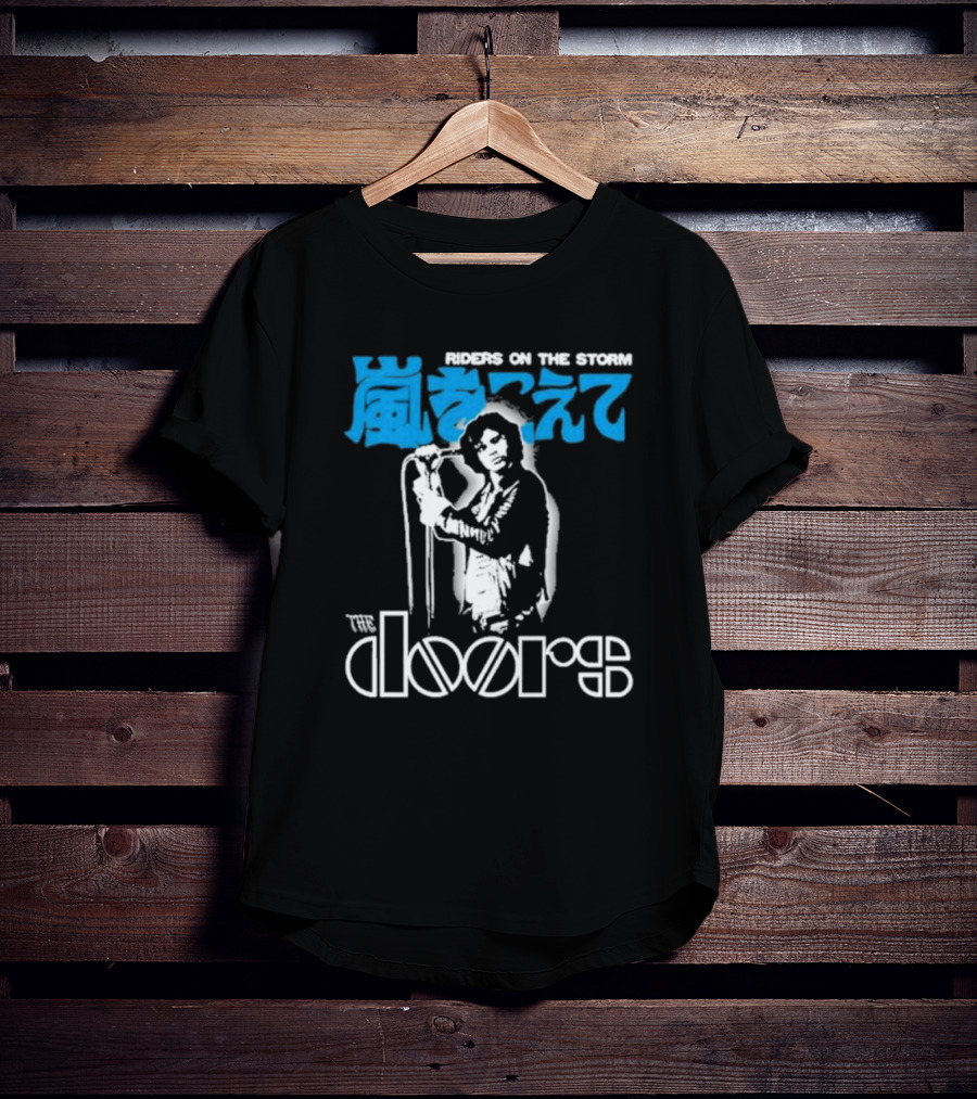 The Doors Riders On The Storm Japanese Text With Iconic Band Member T-Shirt