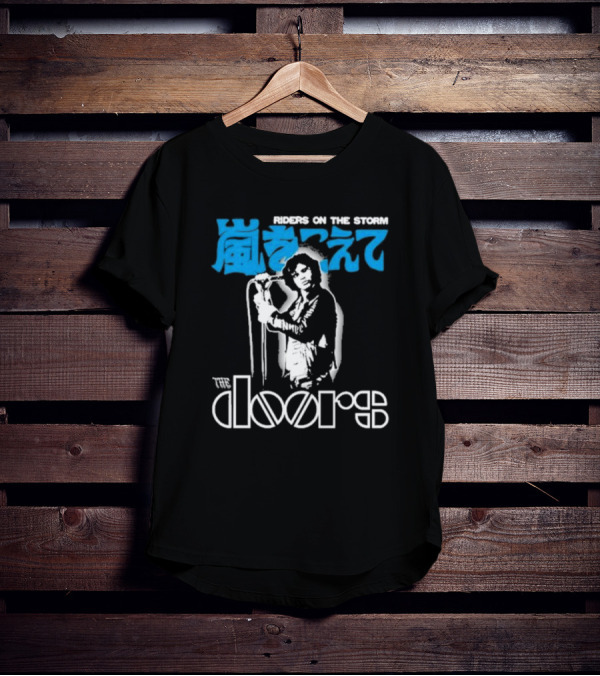 The Doors Riders On The Storm Japanese Text With Iconic Band Member T-Shirt