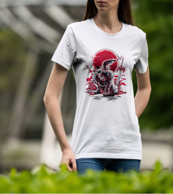 Wax And Wane Paulo Gazola Blood Moon Warrior Blade T-Shirt