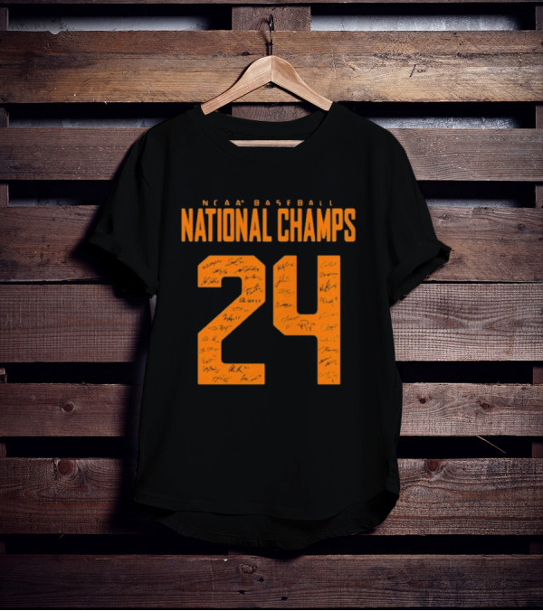 NCAA Baseball National Champs 24 Tennessee Volunteers Signature T-Shirt