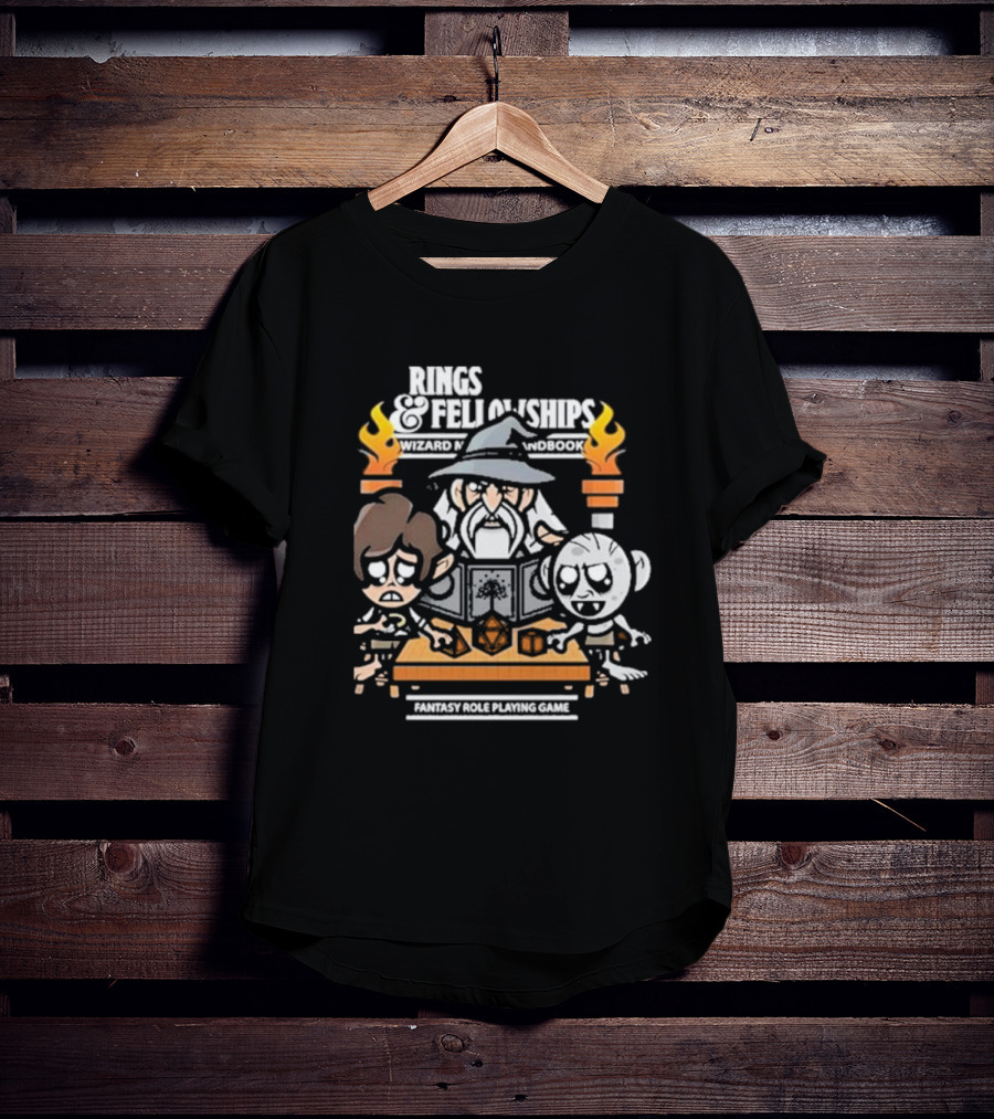 Rings And Fellowships Wizard Magic Handbook Fantasy Role Playing Game T-Shirt