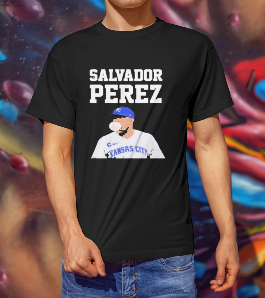 SALVADOR PEREZ KANSAS CITY BUBBLE GUM KING KC BASEBALL T-Shirt