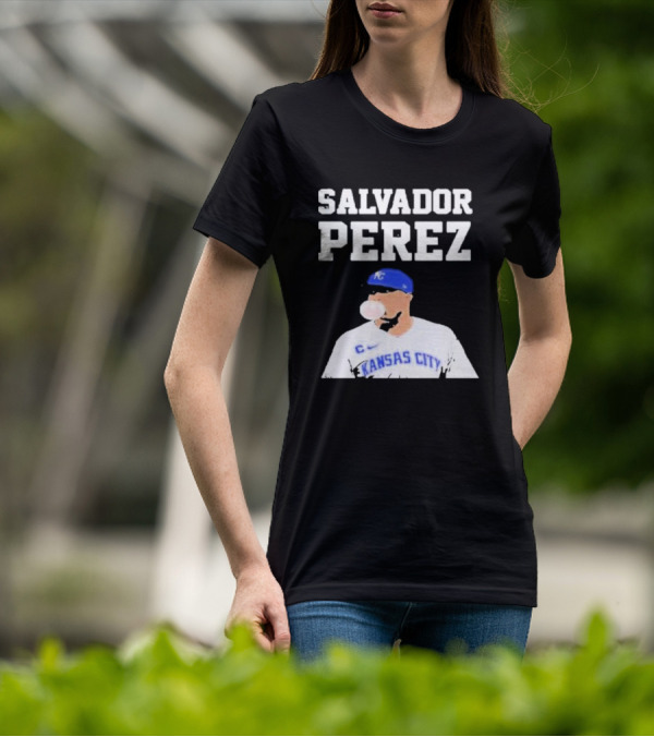 SALVADOR PEREZ KANSAS CITY BUBBLE GUM KING KC BASEBALL T-Shirt