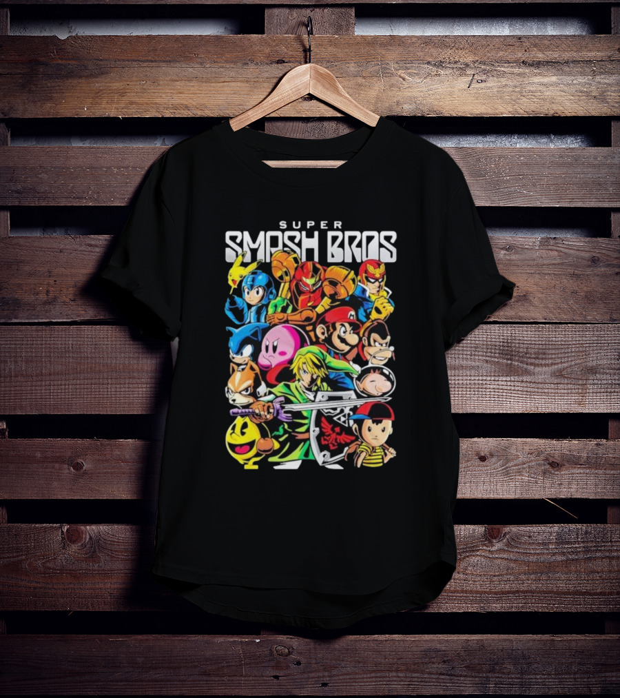 Super Smash Bros Iconic Video Game Characters Draculabyte Wario64 T-Shirt