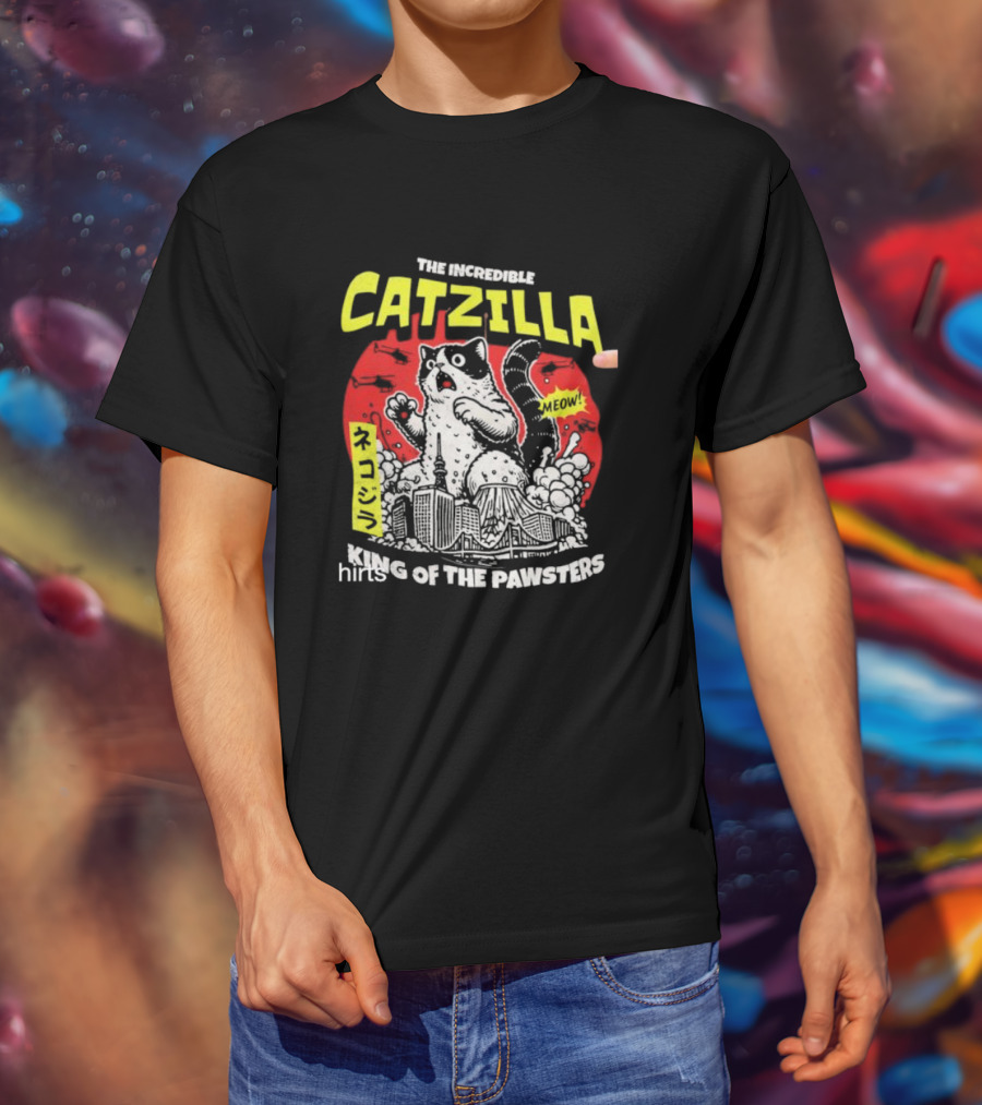 The Incredible Catzilla Meow King Of The Pawsters T-Shirt
