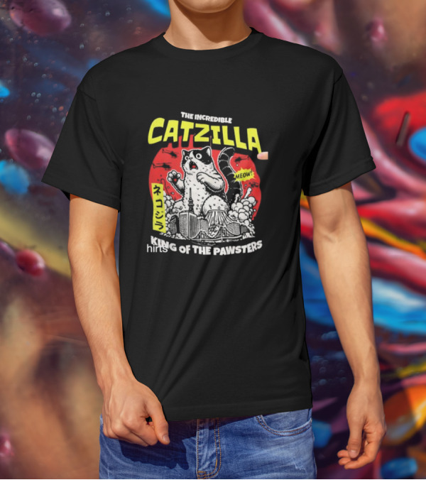 The Incredible Catzilla Meow King Of The Pawsters T-Shirt