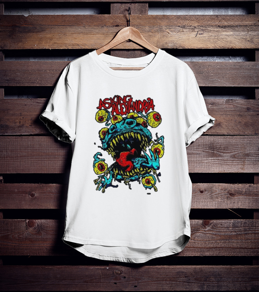 Asking Alexandria Eyeball Monster With Multiple Eyes And Fanged Mouth T-Shirt