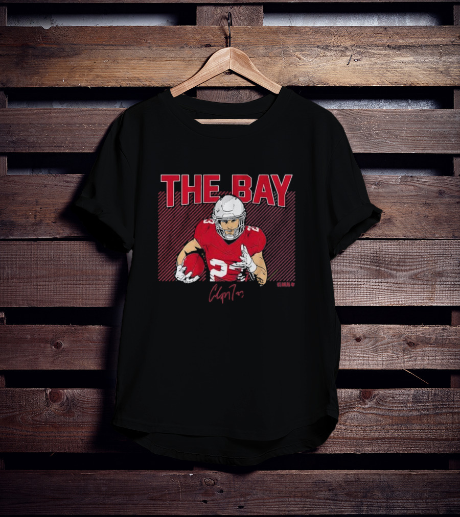 THE BAY Christian McCaffrey Red Football T-Shirt