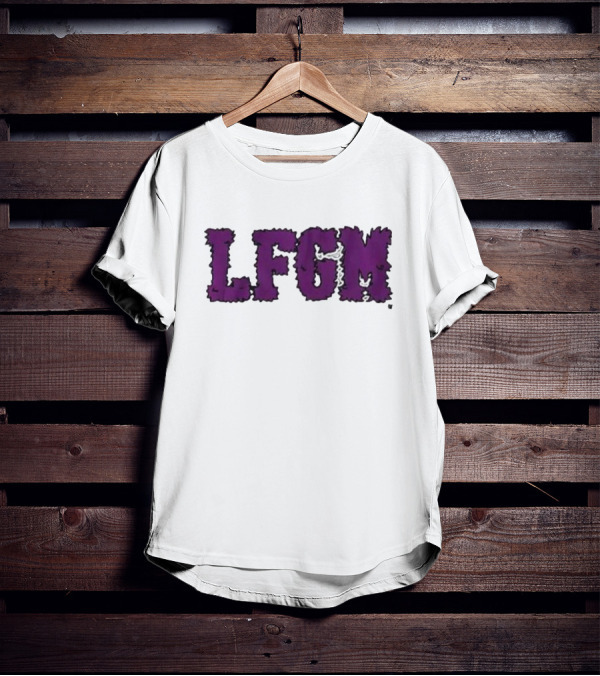 Fuzzy LFGM Purple Text T-Shirt