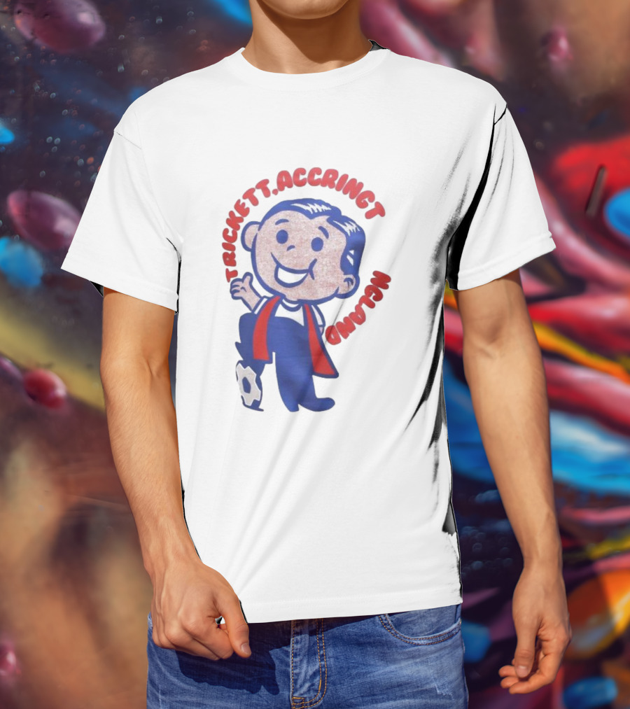 Trickett Accrington England Soccer Boy Cartoon Character T-Shirt